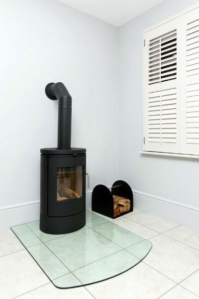 wood stove venting through a wall