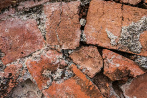 close up of broken brick