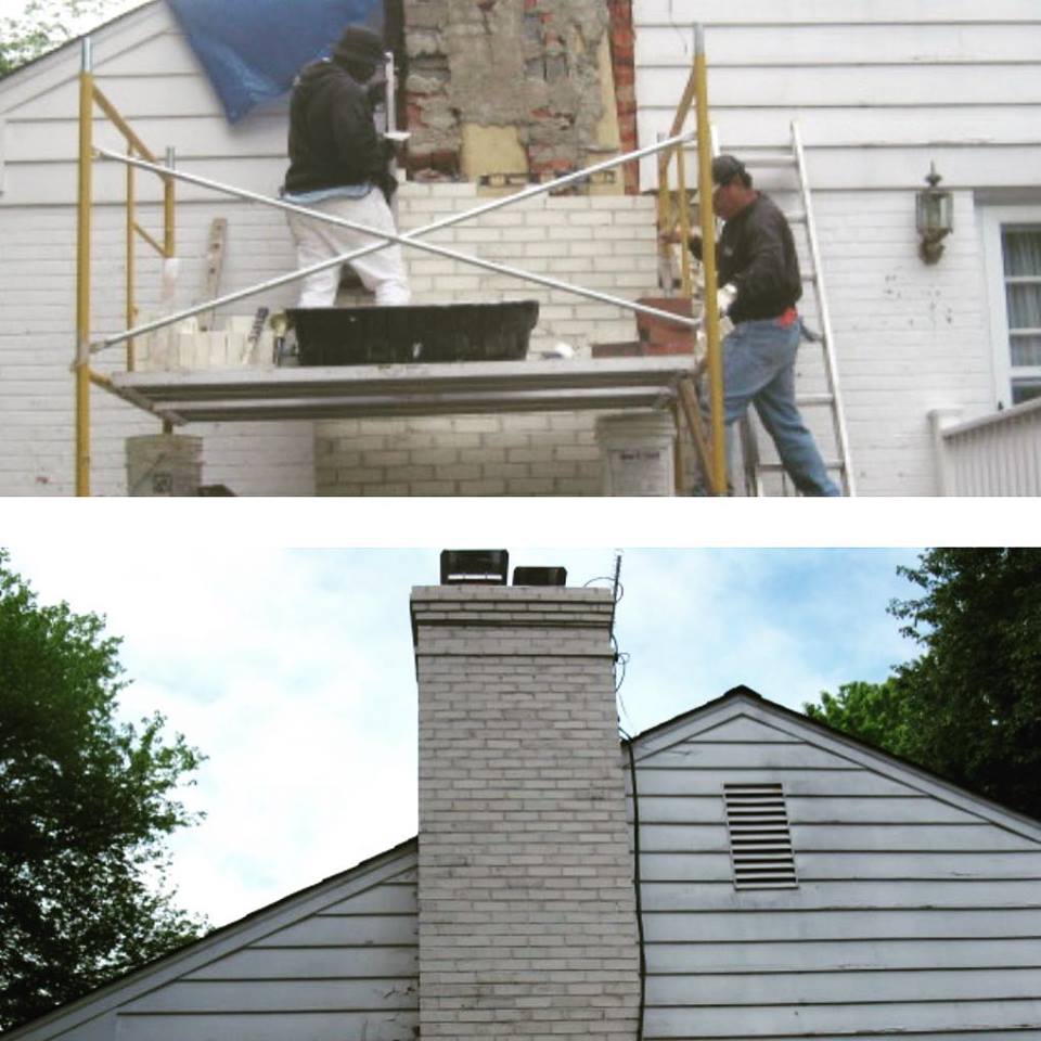 before and after exterior masonry repair