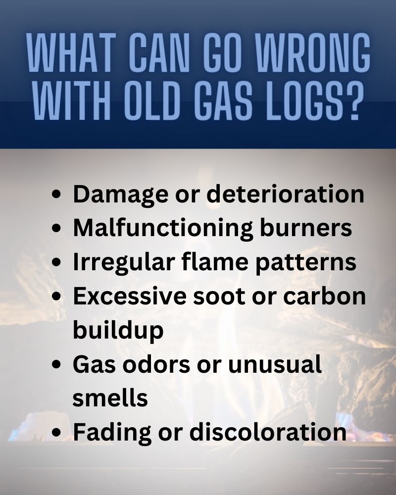 original infographic asking "What Can Go Wrong With Old Gas Logs?" original infographic asking "What Can Go Wrong With Old Gas Logs?"