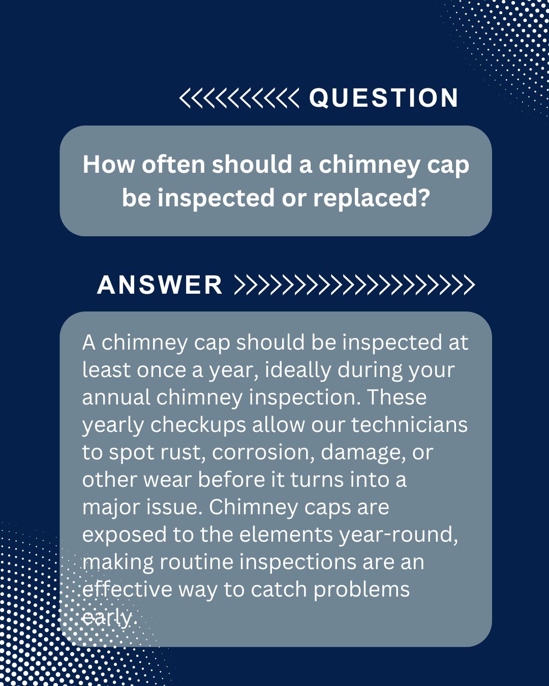 original infographic detailing how often a chimney cap should be inspected original infographic detailing how often a chimney cap should be inspected